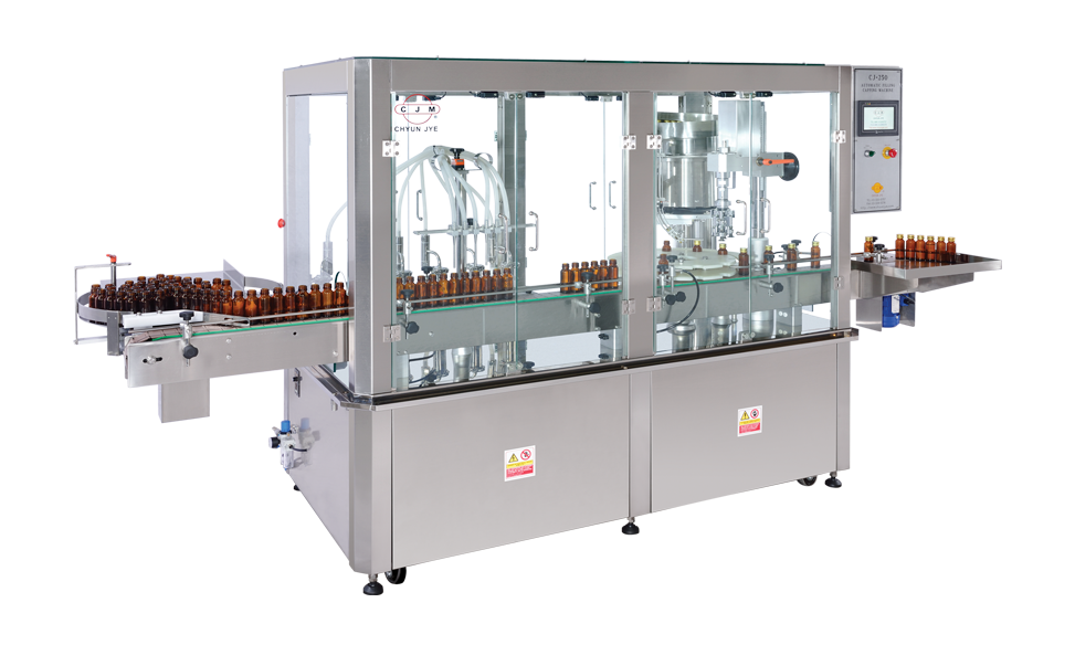 群捷藥品充填、封蓋及裝盒專用機,潔淨度及精度符合PIC/S認證藥廠的標準。 群捷 / 提供